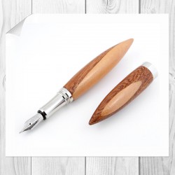 Mahogany, black walnut and ash wood fountain pen model Dala