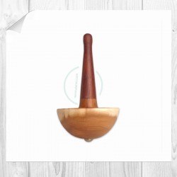 Almond and yew spinning top